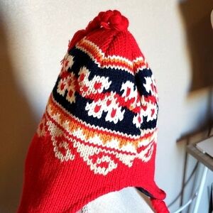 Pugs Gear fairisle boho print fleece and knit slouchy braided beanie hat